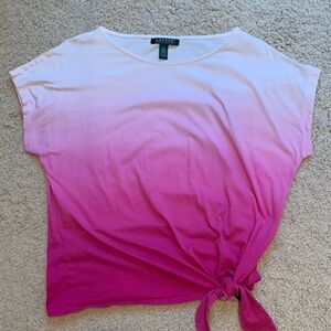 Lauren Ralph Lauren Pink Gradient Short Sleeve Tee